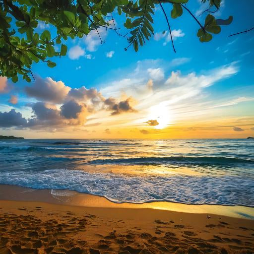 Ocean Serenity at Sunset / 海の夕暮れの静けさ