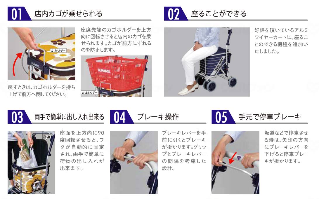 ショッピングカート スワレル オシャレ カラフル 歩行器 シルバーカー 座れる 座面 折りたたみ 大容量 収納 アルミ 買い物 おばあちゃんへ おじいちゃんへ 大切な人へ プレゼント ギフト 父の日 母の日