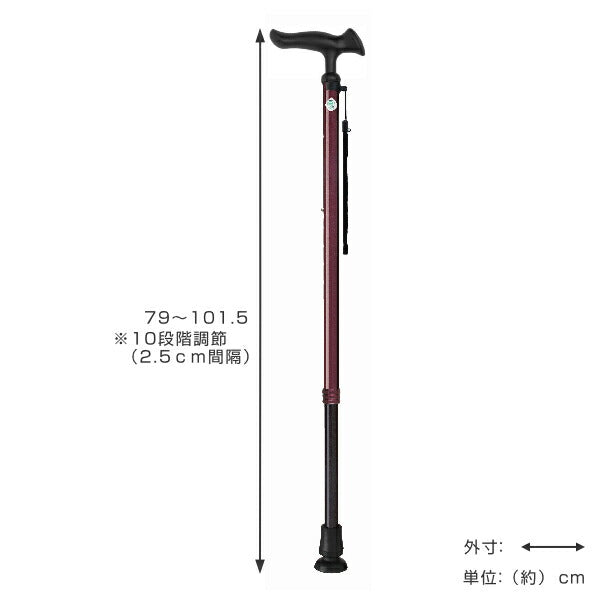 かるがも E22伸縮 一本杖 軽量 太型 高身長 先ゴム大きめ 握りやすいグリップ おじいちゃんへ おばあちゃんへ 大切な人へ プレゼント 贈り物 ギフト