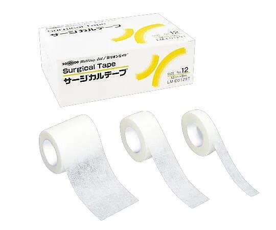 ●ミリオンエイド サージカルテープ 幅1.2cm/24巻 幅2.5cm/12巻 幅5cm/6巻 長さ9ｍ 共和 LM-E0129T LM-E0259T LM-E0509T ロール状不織布粘着テープ 医療 介護 看護 医療用テープ 通気 手で切れる 敏感肌 テープ 透湿 再貼付 低刺激