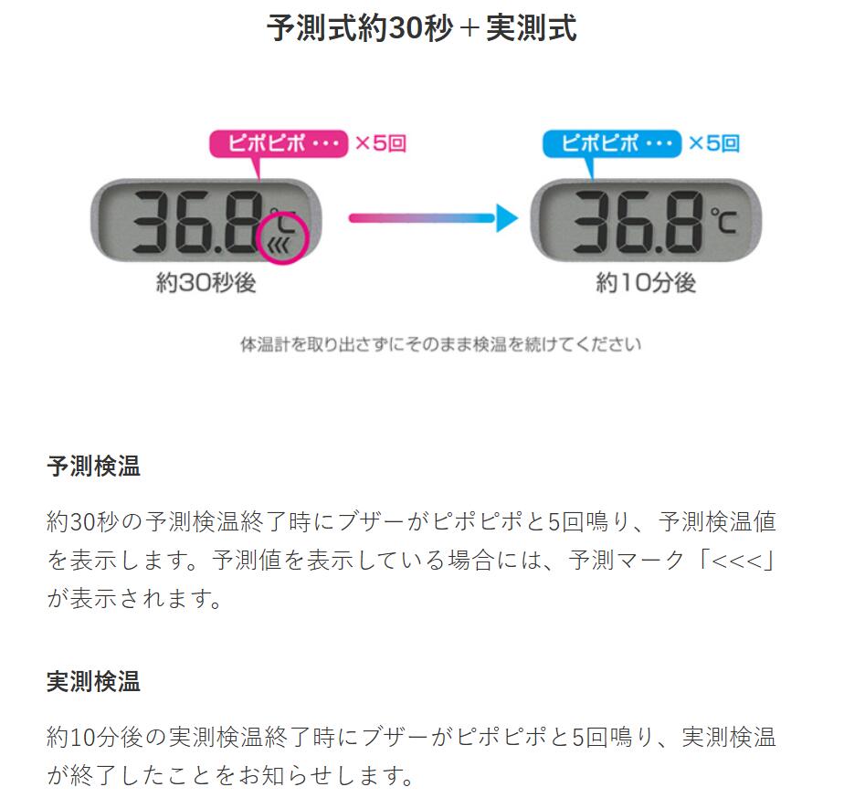 電子体温計 スタンダード 使いやすい CITIZEN シチズン CTE507-E 予測30秒+実測式 わき専用 抗菌・防水 安心 安全 正確 電池交換可能 音でお知らせ オートパワーオフ ケース付き